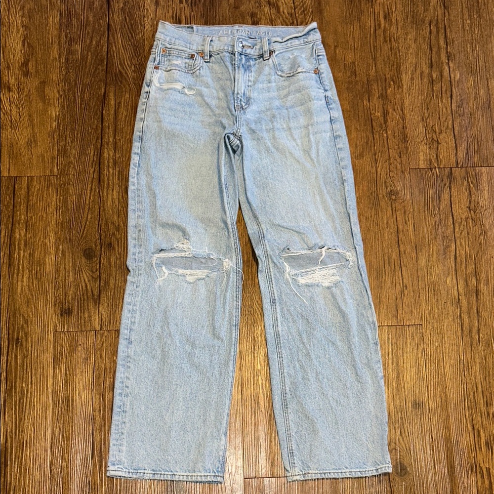 American Eagle Outfitters Light Blue Straight Leg Jeans